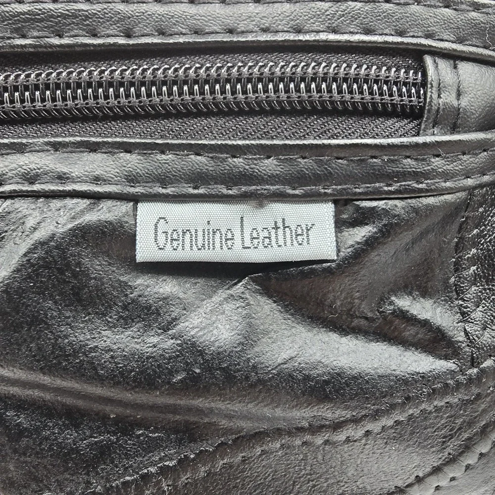 Bon Jovi Black Leather Duffel Bag‎ Carry-On Travel Overnight Heart & Dagger Logo